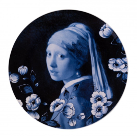 Wandborden Delfts blauw - Meisje met de Parel - 'Gouden Eeuw' - set van 3