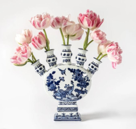 Tulpenvaas Delfts blauw - vaas vensterbank -  28 cm
