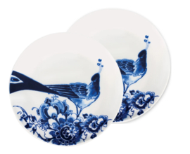 Royal Delft - Gebaksbord - Peacock Symphony - Ø 17 cm - Set van 2