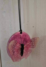Ketting met Vlinder op plexiglas 3Deffect