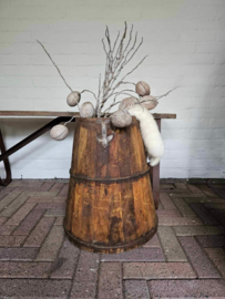 Grote oude houten pot/vaas