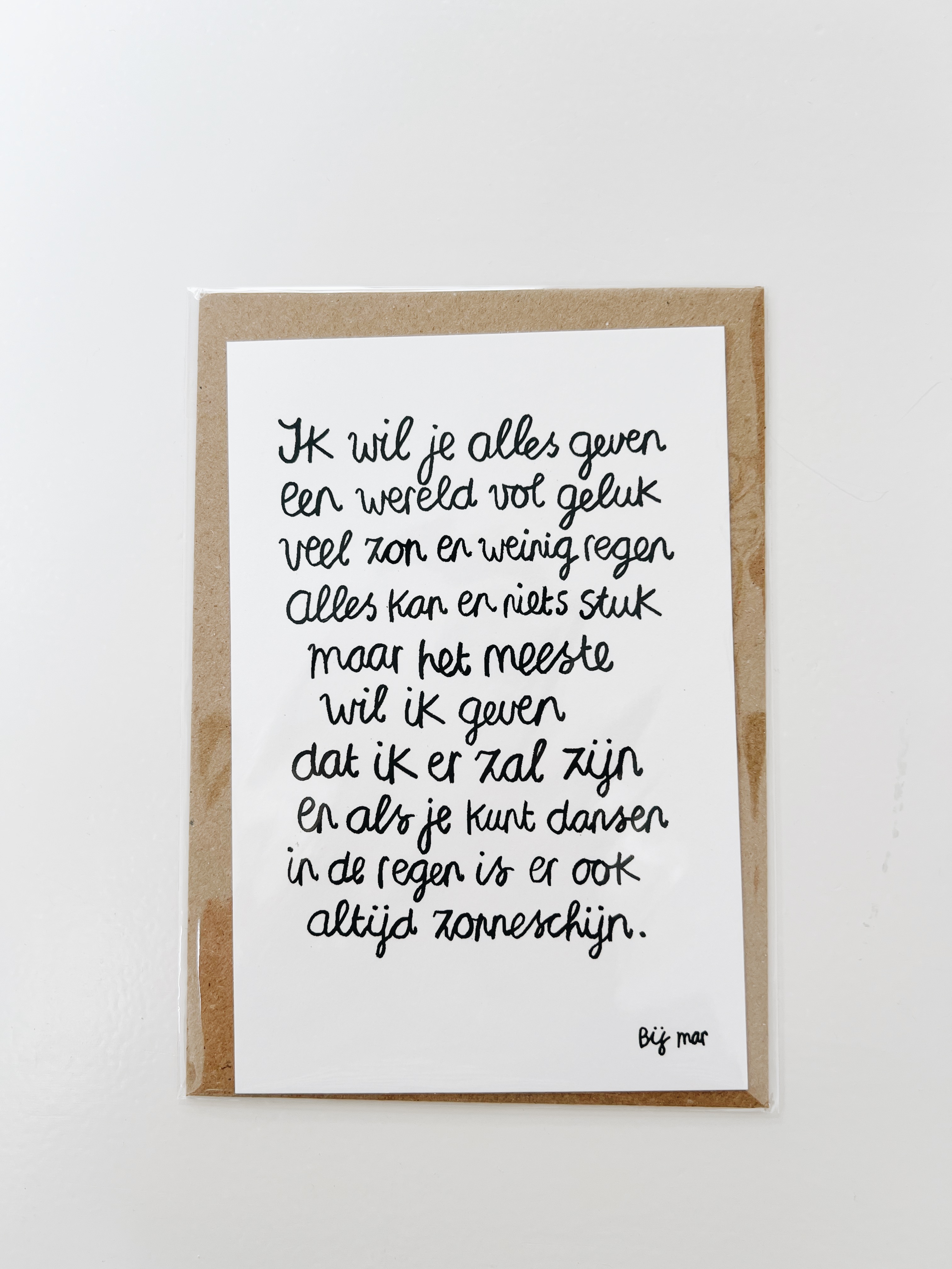Bij Mar Kaart Ik wil je alles geven (wereld vol geluk)