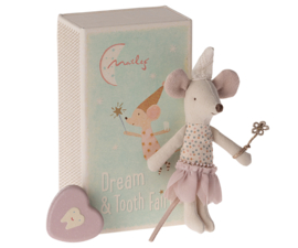Maileg Tooth fairy mouse, Little sister in matchbox