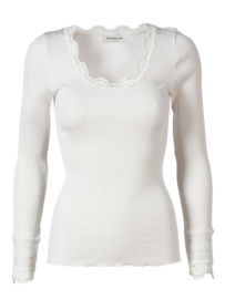 Rosemunde Benita silk top with lace new white