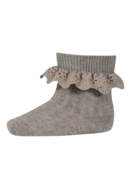 MP Denmark Lea socks lace light brown melange