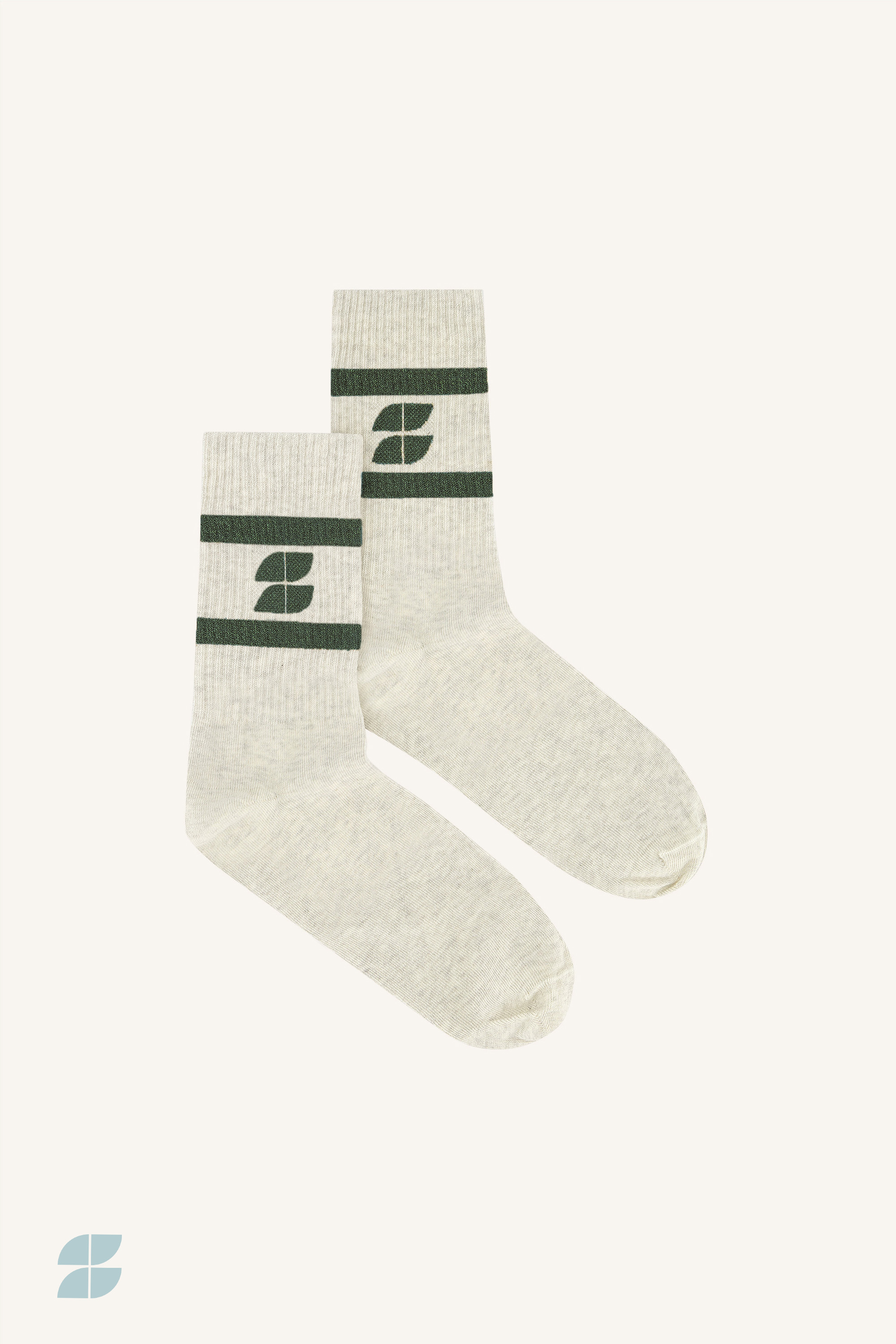 By Bar logo sparkle grey socks bottle green