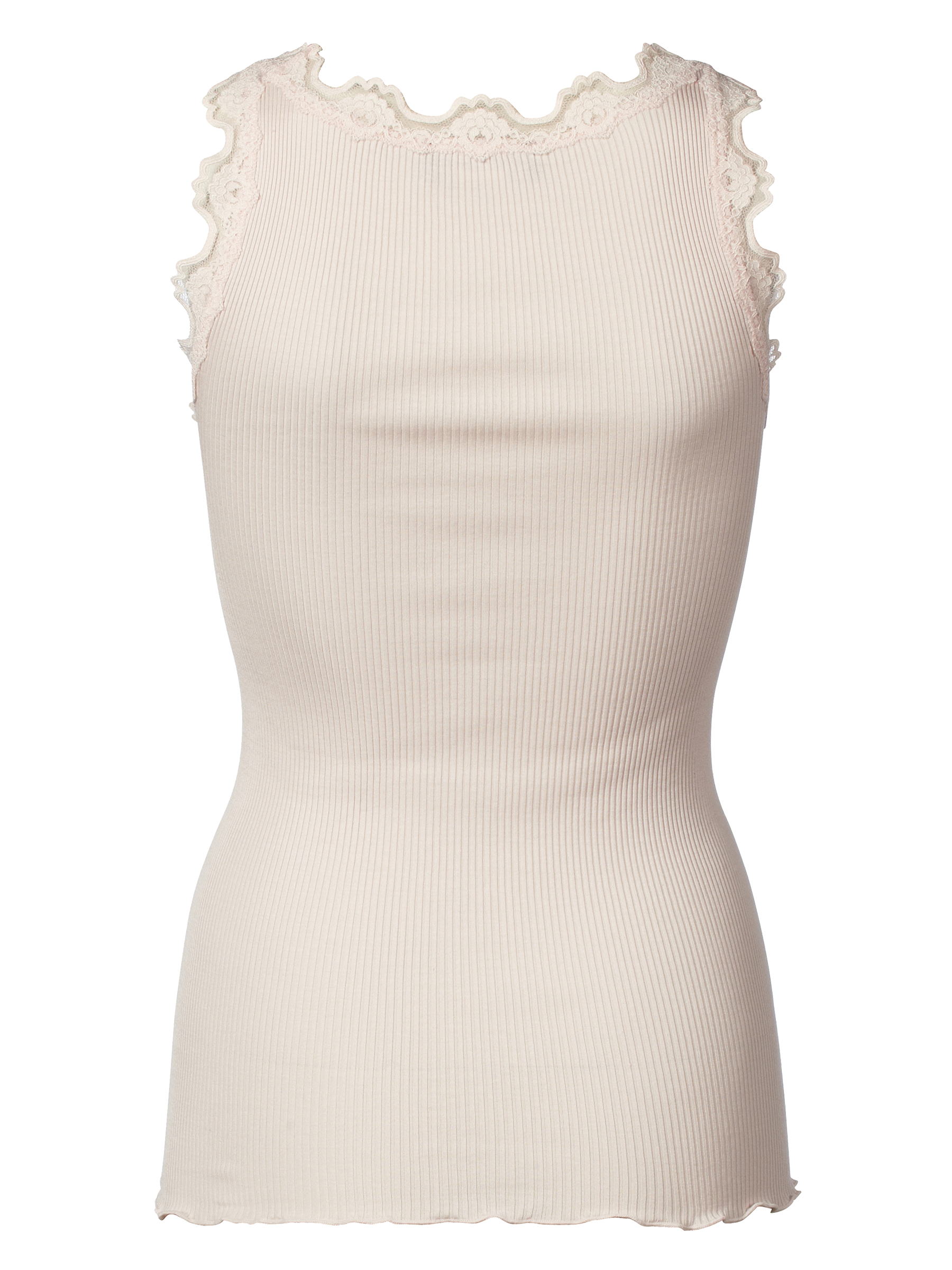Rosemunde RWBabette SL U-neck Long Lace Top Soft Rose