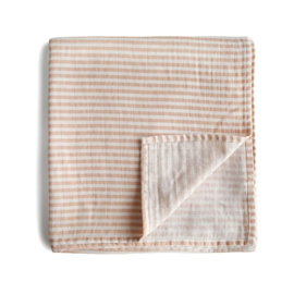 Mushie Swaddle (Natural stripes)