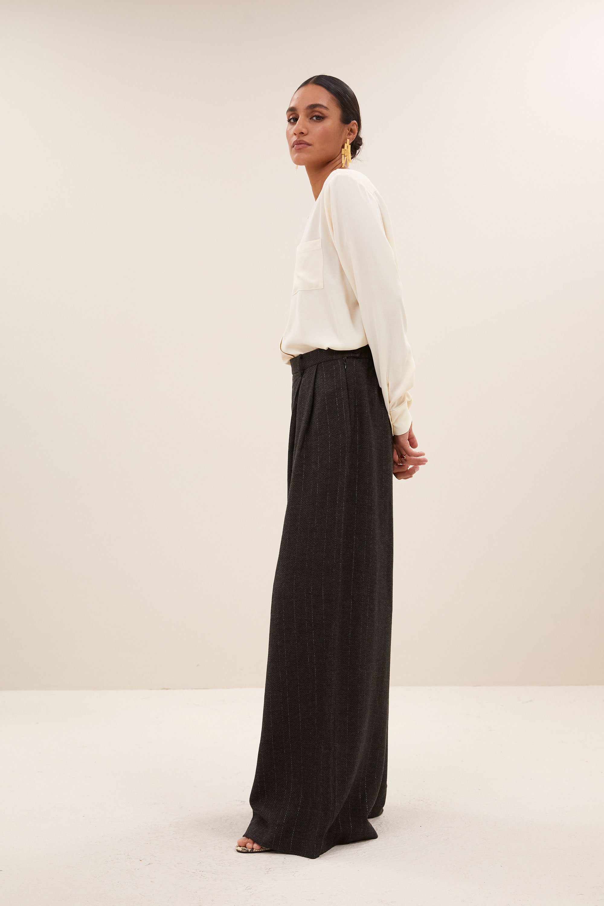 By Bar sef grey pants grey lurex
