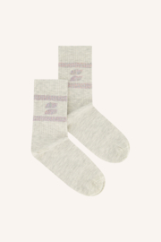 By Bar logo sparkle socks | light grey melee