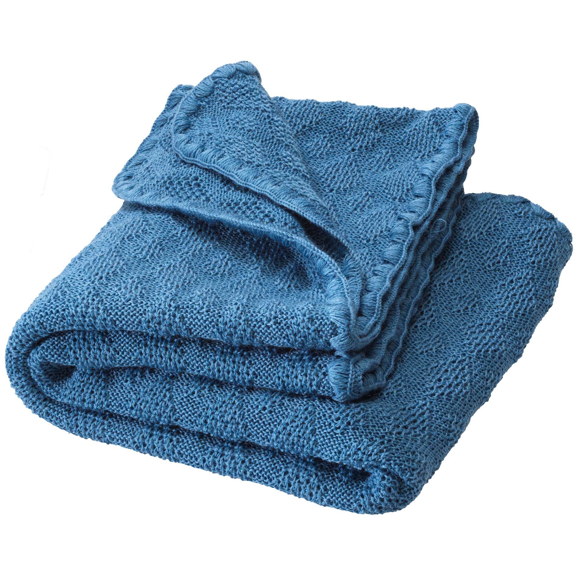 Disana Woollen Baby Blanket dove blue 80x100cm
