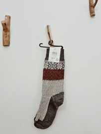 Hirsch Natur wollen sok grijs/rood