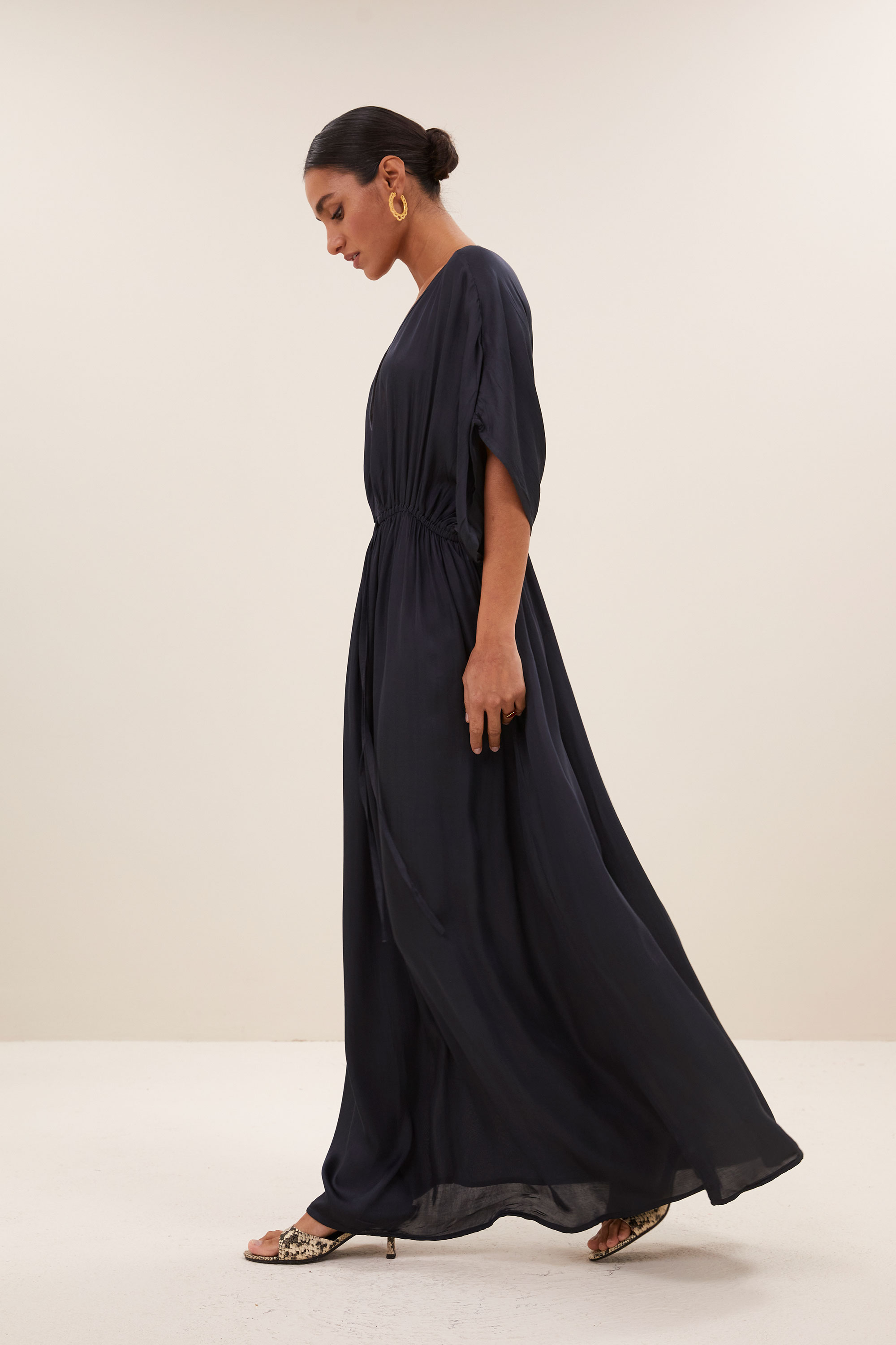 By Bar Long Satin Dress midnight