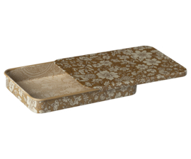 Maileg Metal box w. sliding lid, Blossom - Ocher