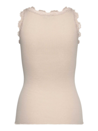 Rosemunde RWBabette Silk SL U-neck Long Lace Top rainy day