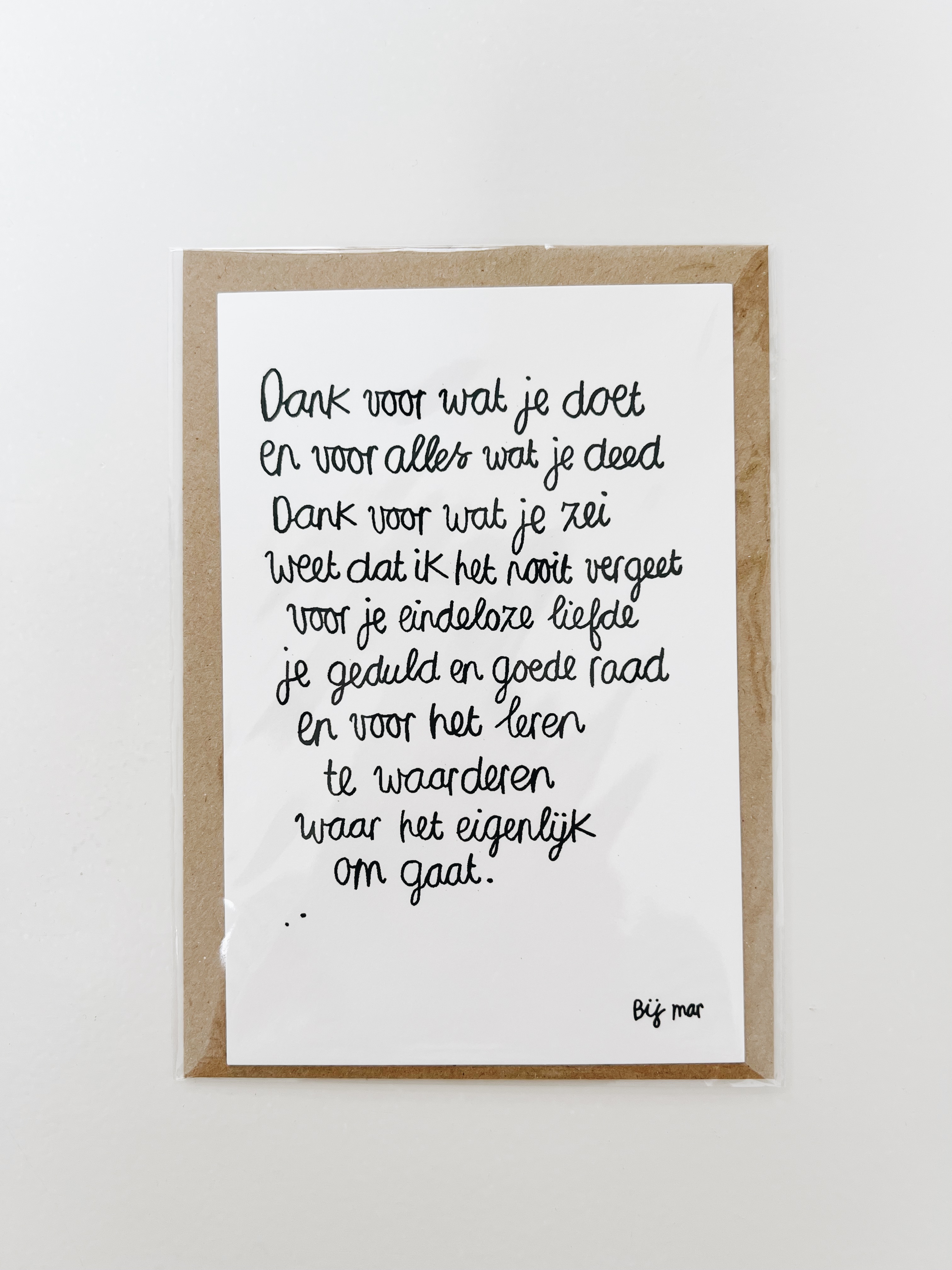 Bij Mar Kaart Dank voor wat je doet