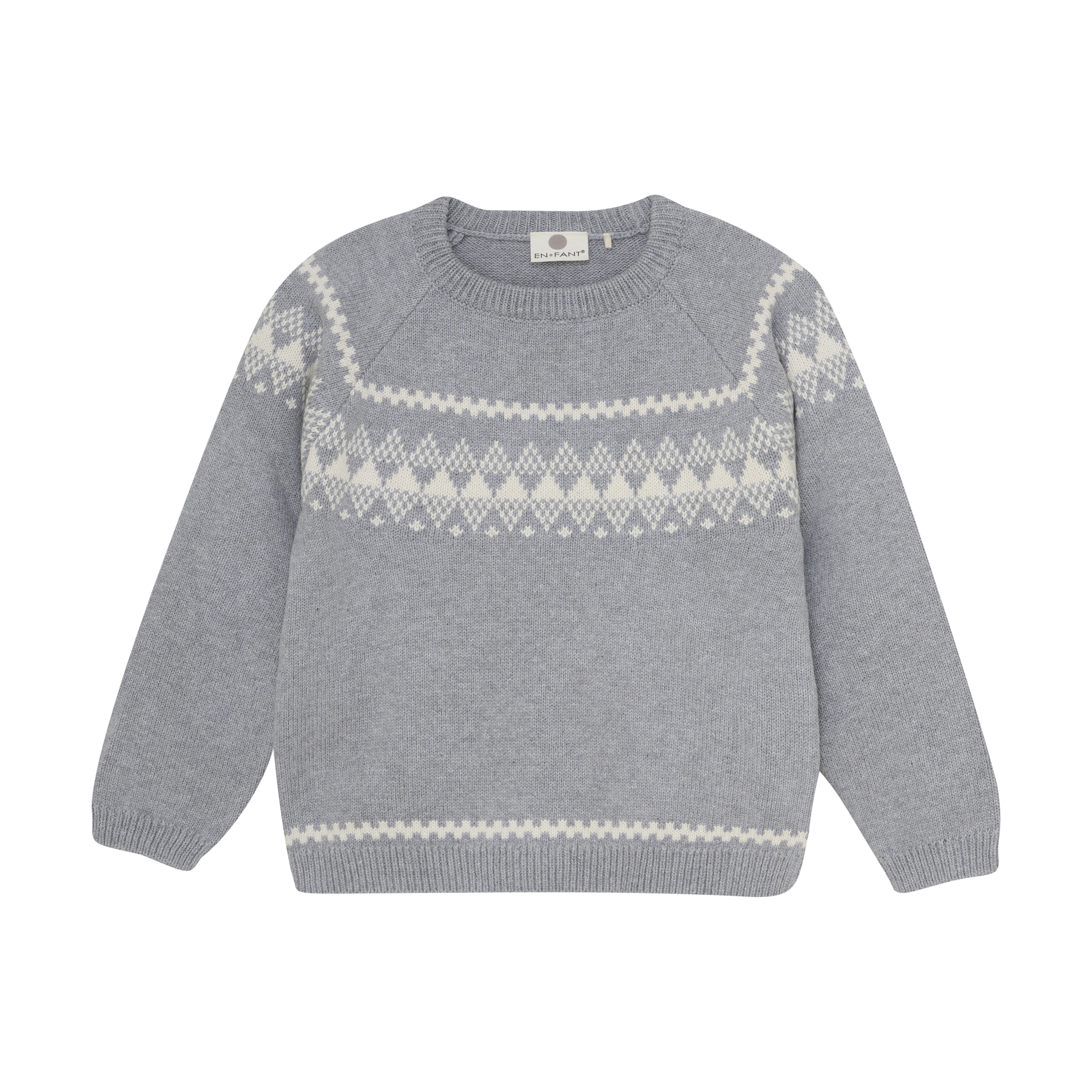 Enfant Pullover Knit w. Wool Light Grey Melange