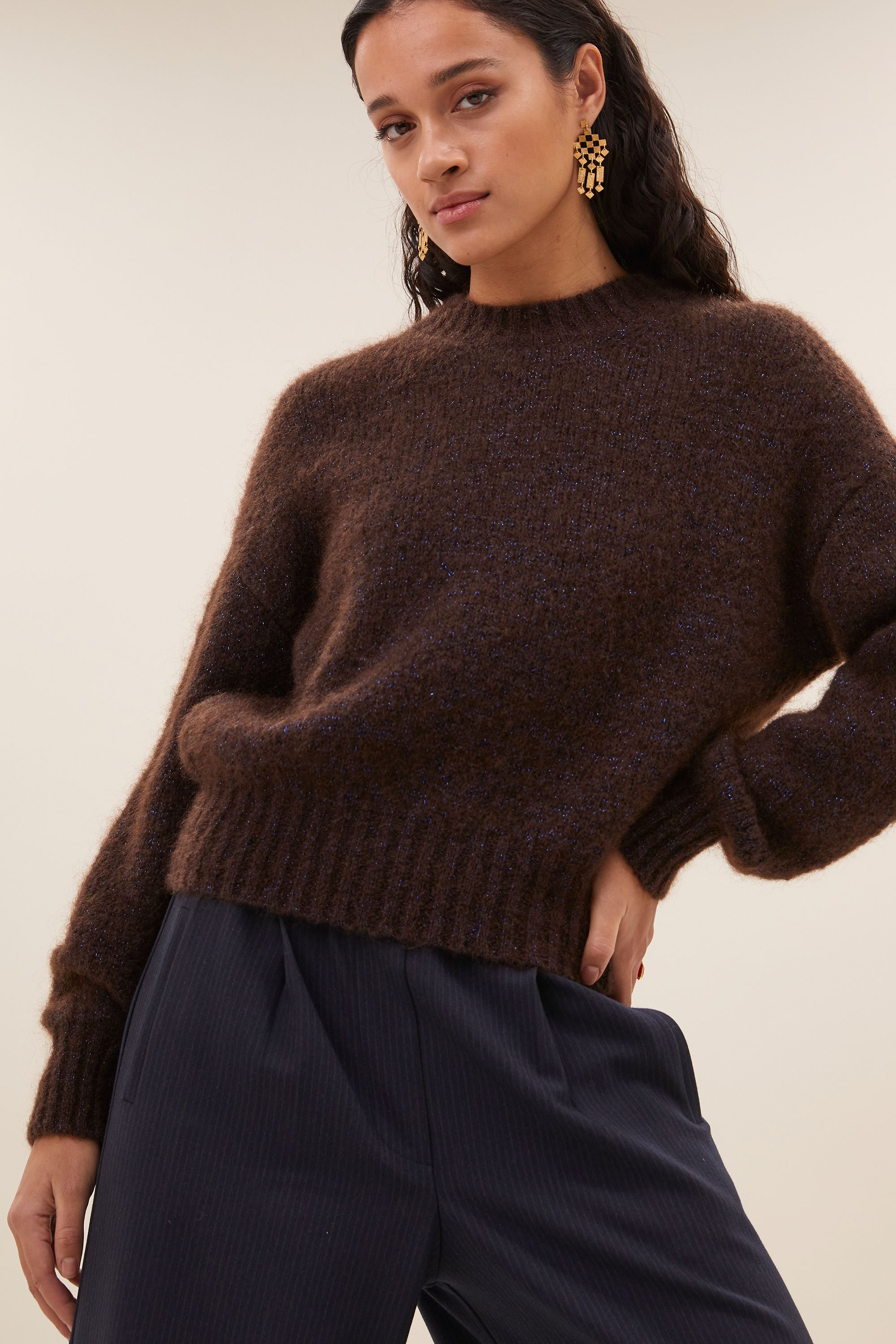 By Bar sonny sparkle pullover dark brown