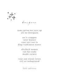 Doorgaan - little universe