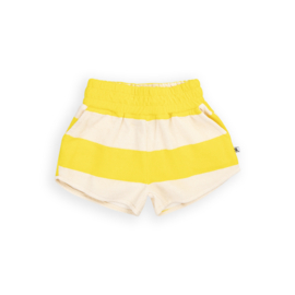 CarlijnQ Stripes yellow rounded shorts