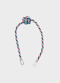 Susan Bijl the new kumihimo strap key blue/red alert long