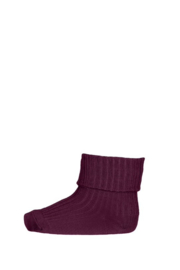 MP Denmark wool rib baby socks grape wine