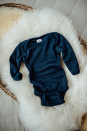 Engel romper Baby-body long sleeved, fine rib navy blue