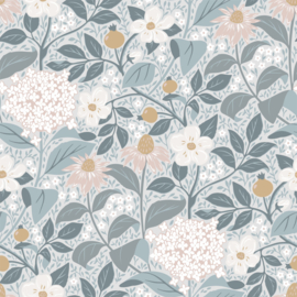 Robin Pieterse floral wallpaper summer's bloom blue