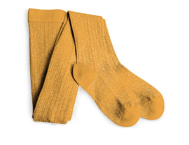 Collégien ochre glitter rib tights
