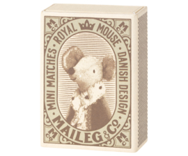 Maileg Sleepy/wakey baby mouse in matchbox - Blue