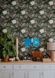 Robin Pieterse floral wallpaper summer's bloom green