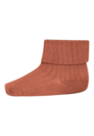 MP Denmark cotton rib baby socks copper brown