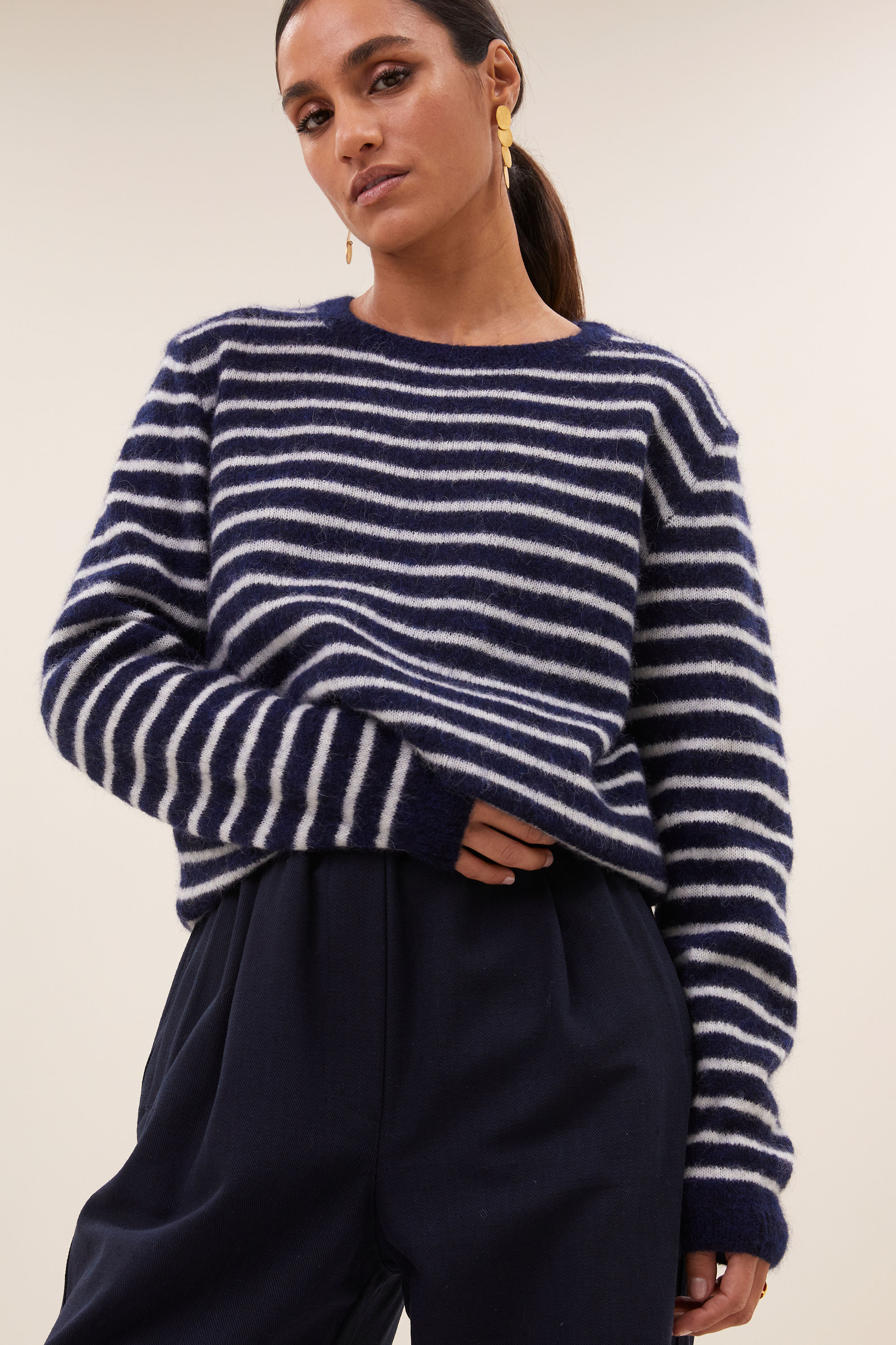 By Bar benny stripe pullover midnight small stripe