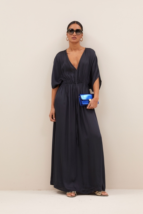 By Bar Long Satin Dress midnight