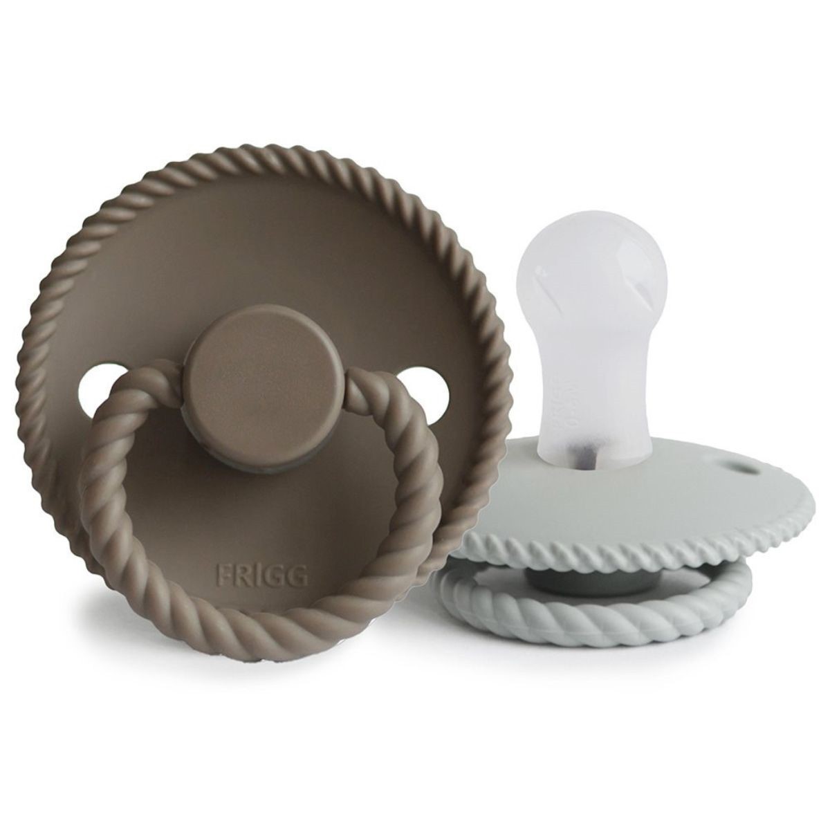 FRIGG - T2 Rope Siliconen 2 pack Portobello / Silver Gray fopspeen