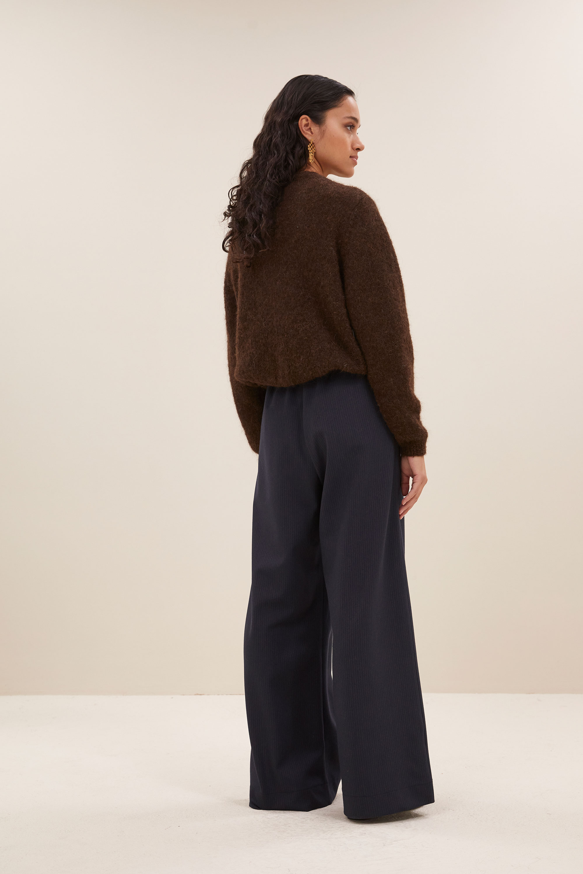 By Bar cleo natural cardigan deep brown
