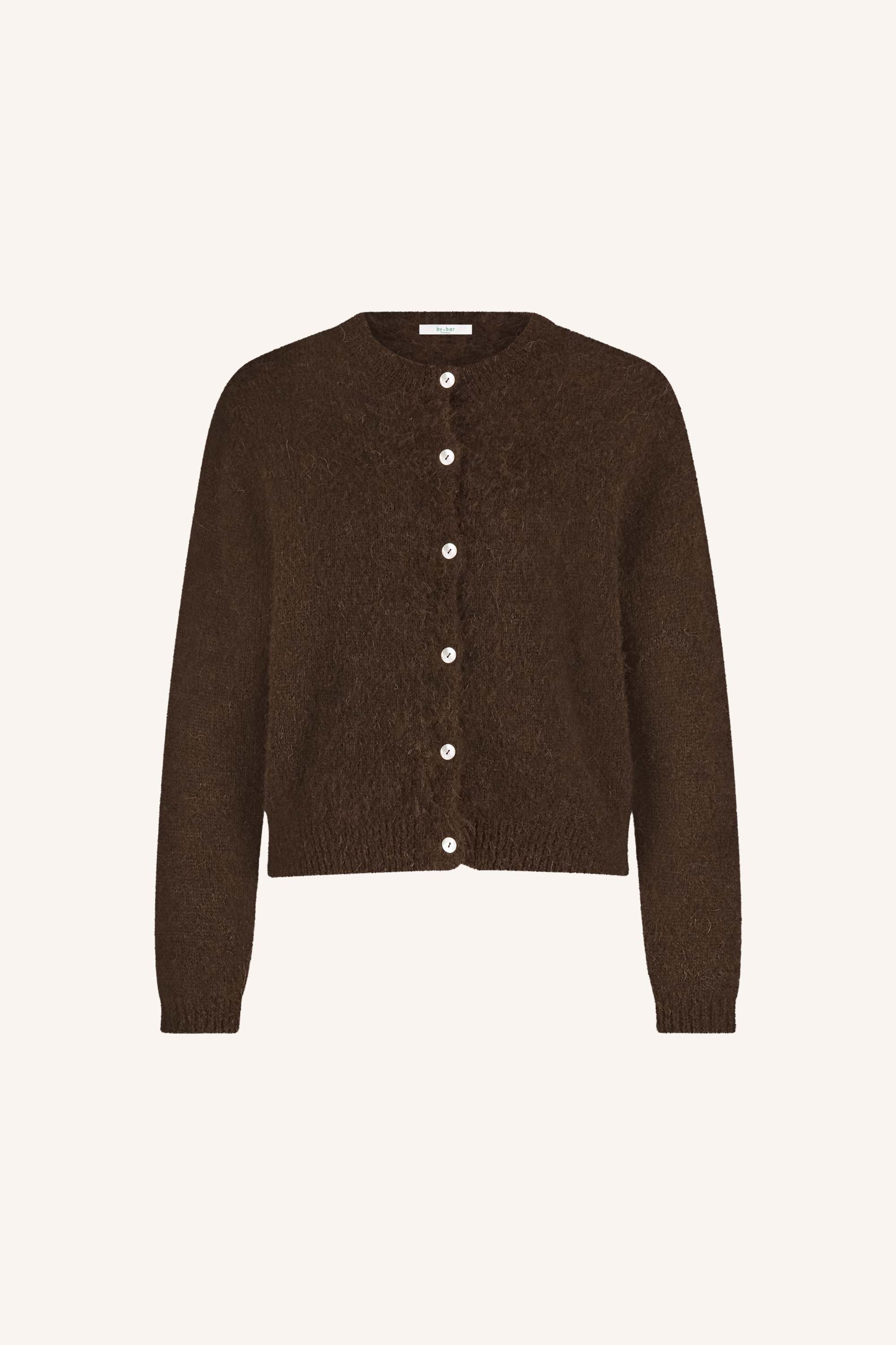 By Bar cleo natural cardigan deep brown