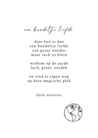 Een bundeltje liefde - little universe