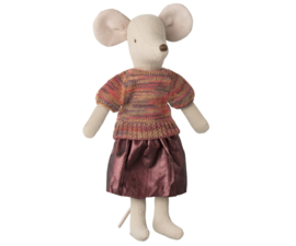 Maileg Skirt and knitted blouse, Mum mouse