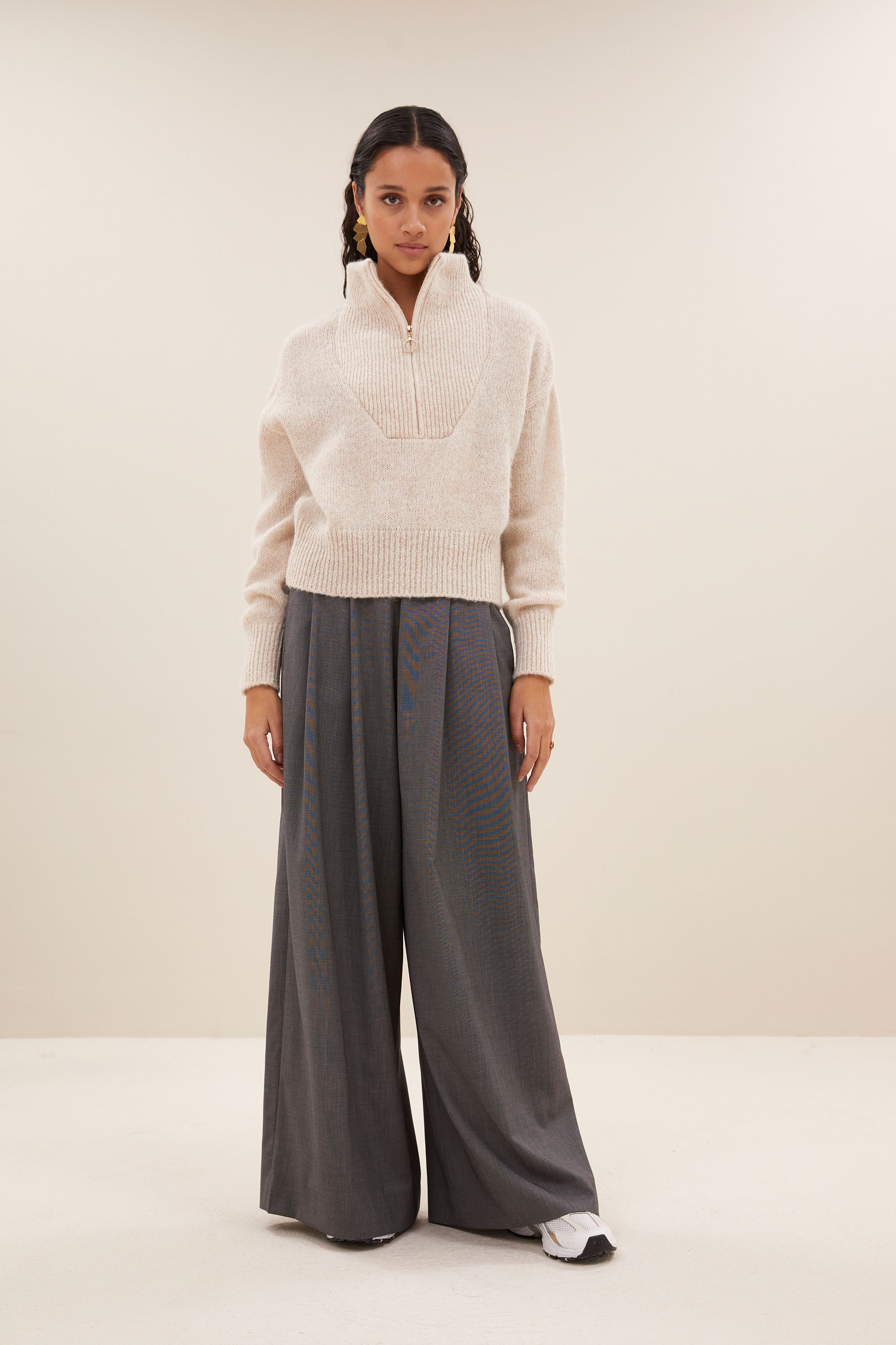 By Bar boxy beau pullover chalk