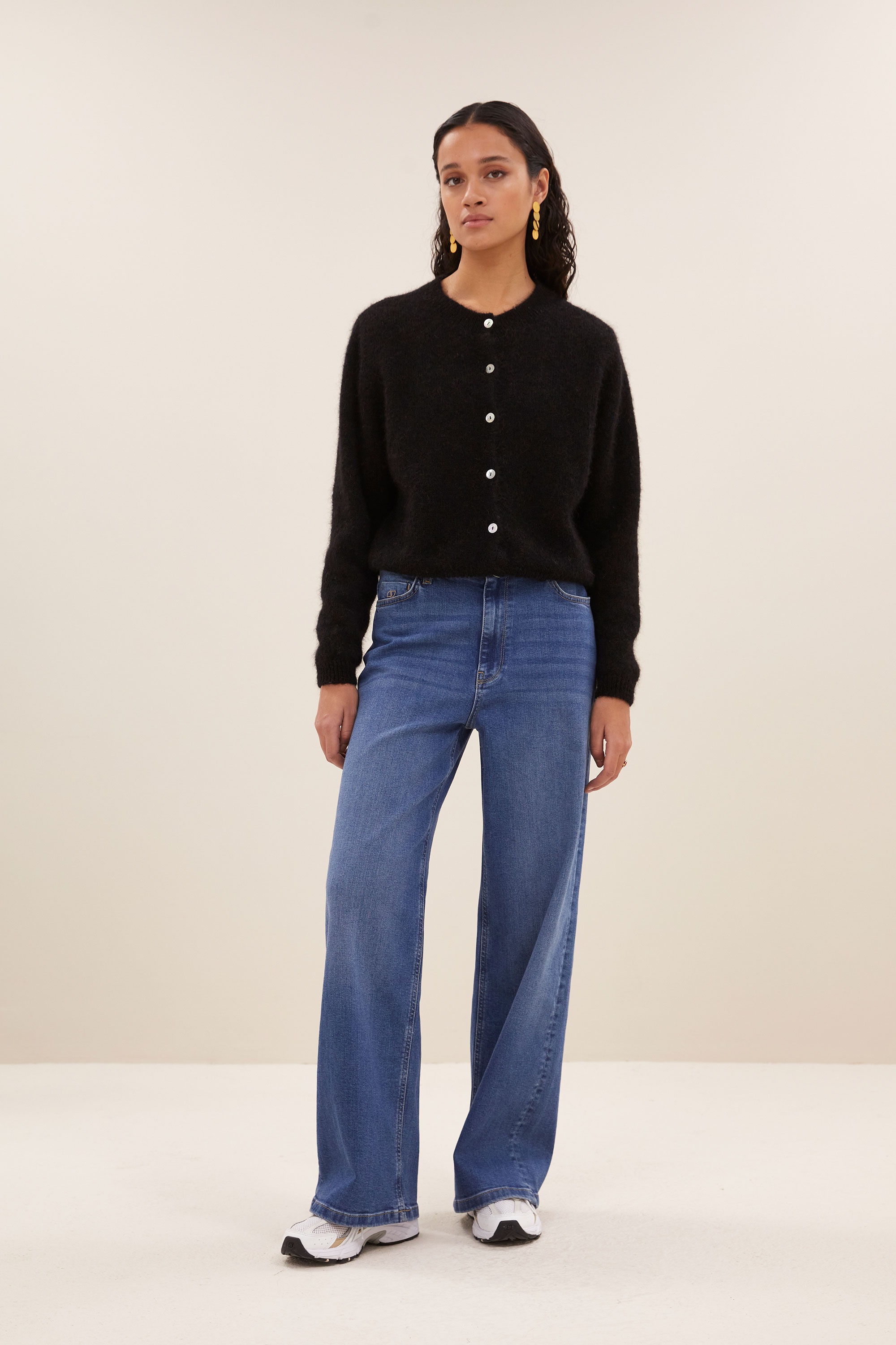 By Bar cleo natural cardigan black