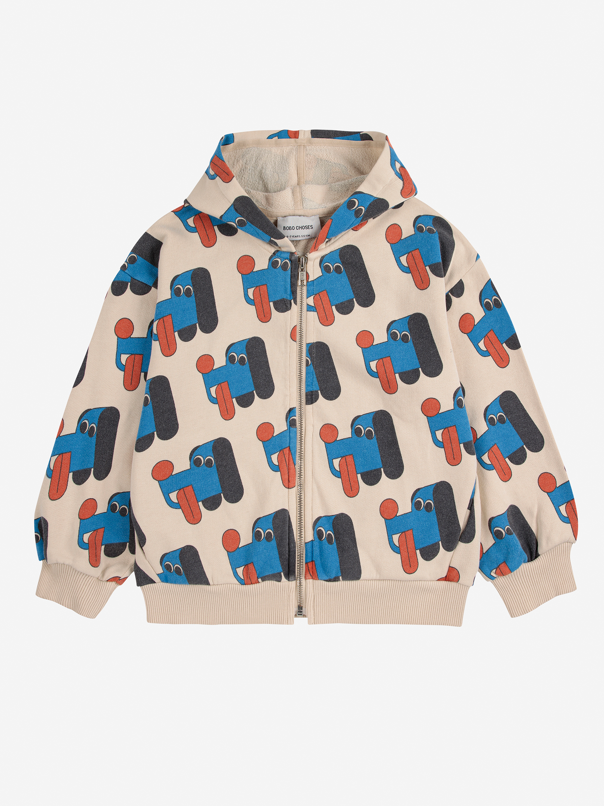 Bobo Choses Doggy Mate all over zipped hoodie