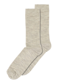 MP Denmark fine wool rib socks light brown melange