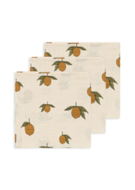 Konges Slojd 3-pack muslin cloth gots Mon grand citron