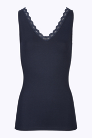 BY BAR  lace singlet viscose - dark navy