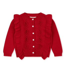 Konges Slojd friol frill cardigan barbados cherry