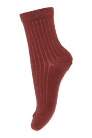 MP Denmark wool rib socks dark brick