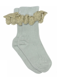 MP Denmark Lisa socks with lace Gray Mist