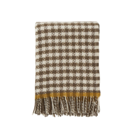 Klippan Dogtooth mud, woven throw 100% lambswool wollen plaid
