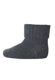 MP Denmark cotton rib baby socks dark grey melange